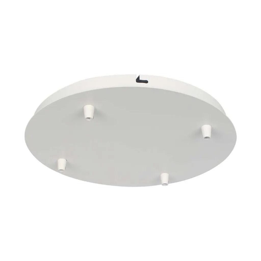 V-TAC Rosone per Lampadario in Acciaio d:300*h:25mm con 4 Fori Colore Bianco Opaco - immagine 1