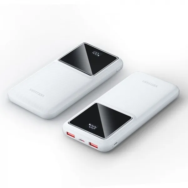 Vention Powerbank Batteria 10000mAh 225W USB (C+A+A) con Display LED - Bianco - immagine 1