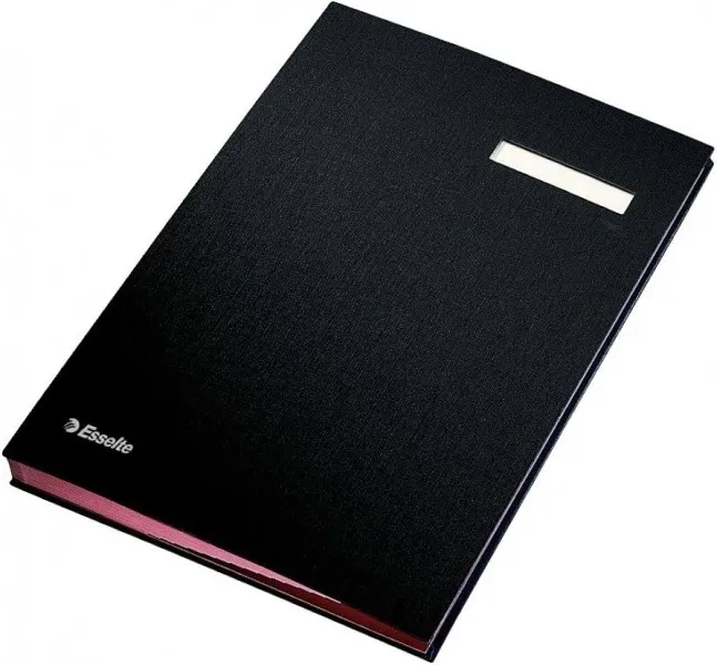Esselte Signature Holder con 10 divisori - Copertine rivestite in plastica - Finestra trasparente nel divisore - Nero - immagine 1