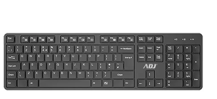 Tastiera Wireless Silent Key Bk 103 Tasti Ultra Slim Plug&Play Adj - immagine 1