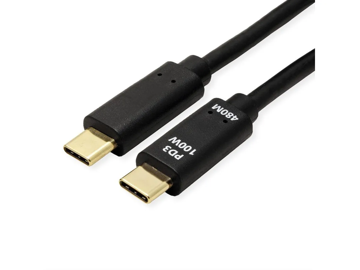Cavo Usb 2.0 C-C 3Mt M/M Bk Contatti Dorati Value Pd 20V/5A - immagine 1