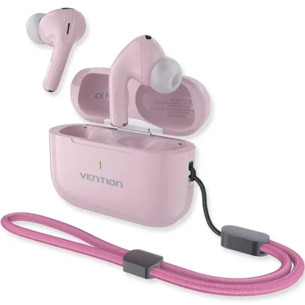 Cuffie in-ear wireless Vention Echo Lite E11 Plus - Bluetooth 6.0 - Fino a 6 ore di autonomia - Custodia di ricarica da 250 mAh - Rosa - immagine 1