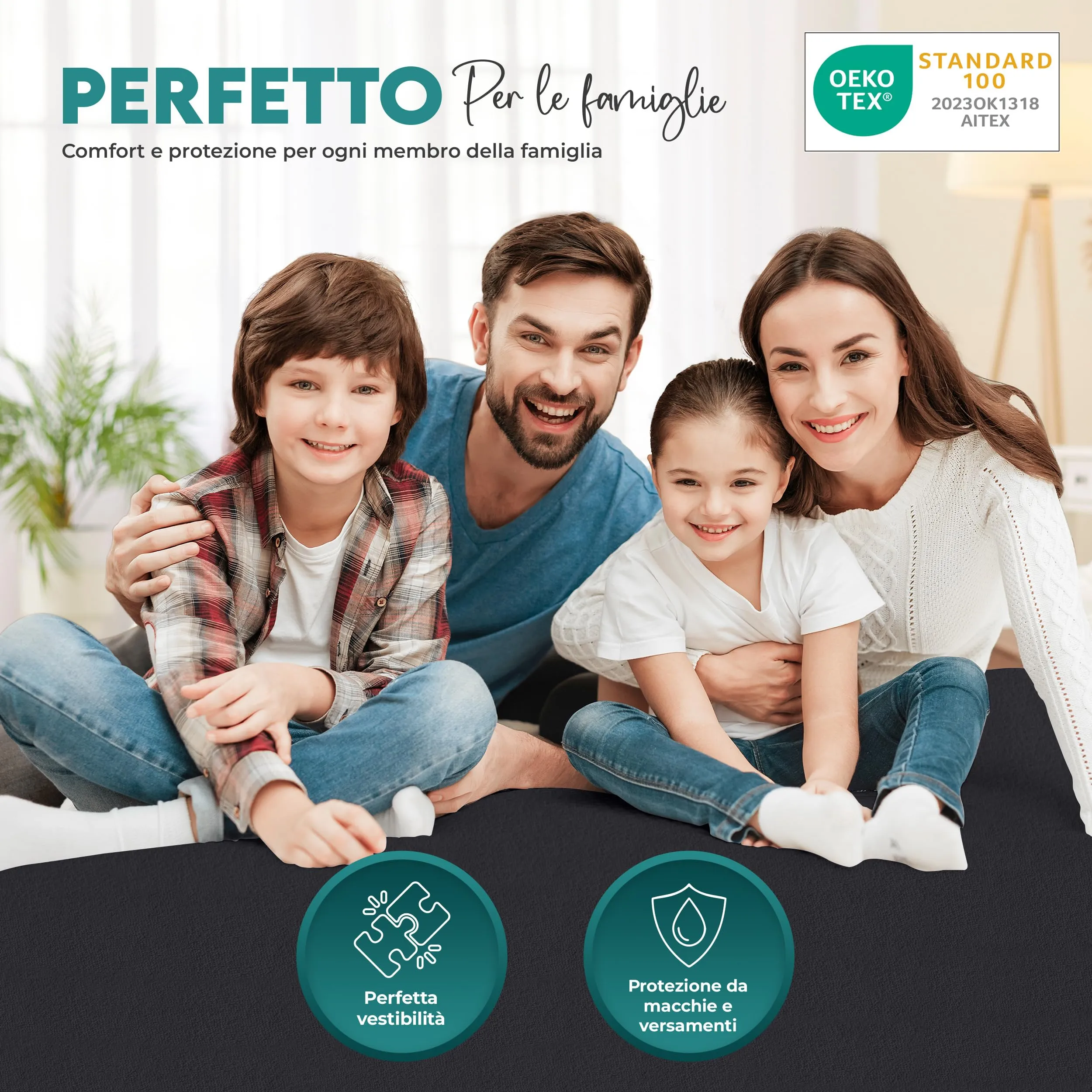 Utopia Bedding Coprimaterasso Matrimoniale Impermeabile 160 x 200 x 30 cm, Certificato OEKO-TEX, Proteggi Materasso, Traspirante, Lavabile, Stile Montato Tutto Intorno Elastico Nero - immagine 6