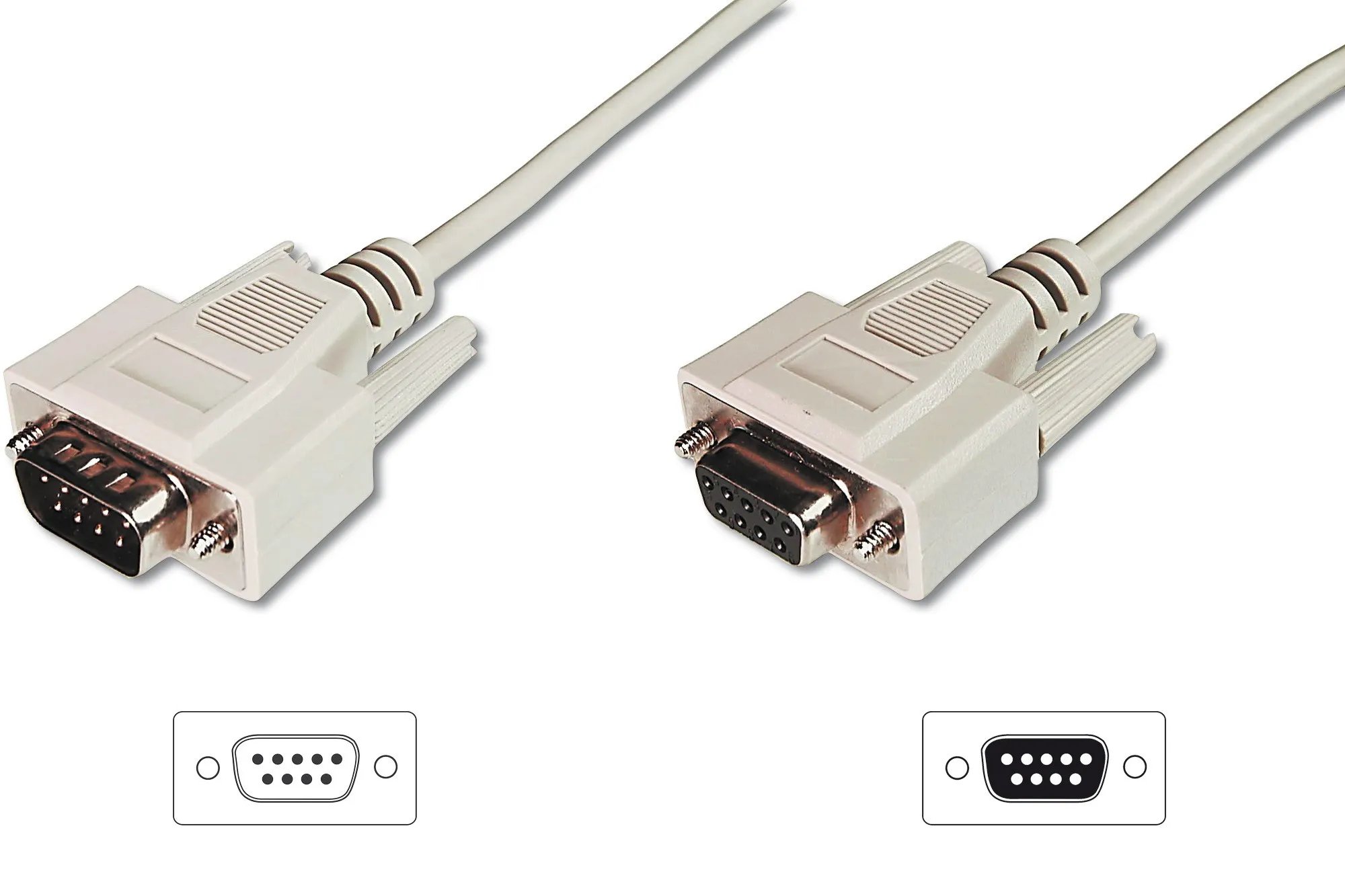Cavo Prolunga 9 Poli Pin-To-Pin (Modem Cable) Maschio/Femmina Mt.10 Custodie Pressofuse - immagine 1