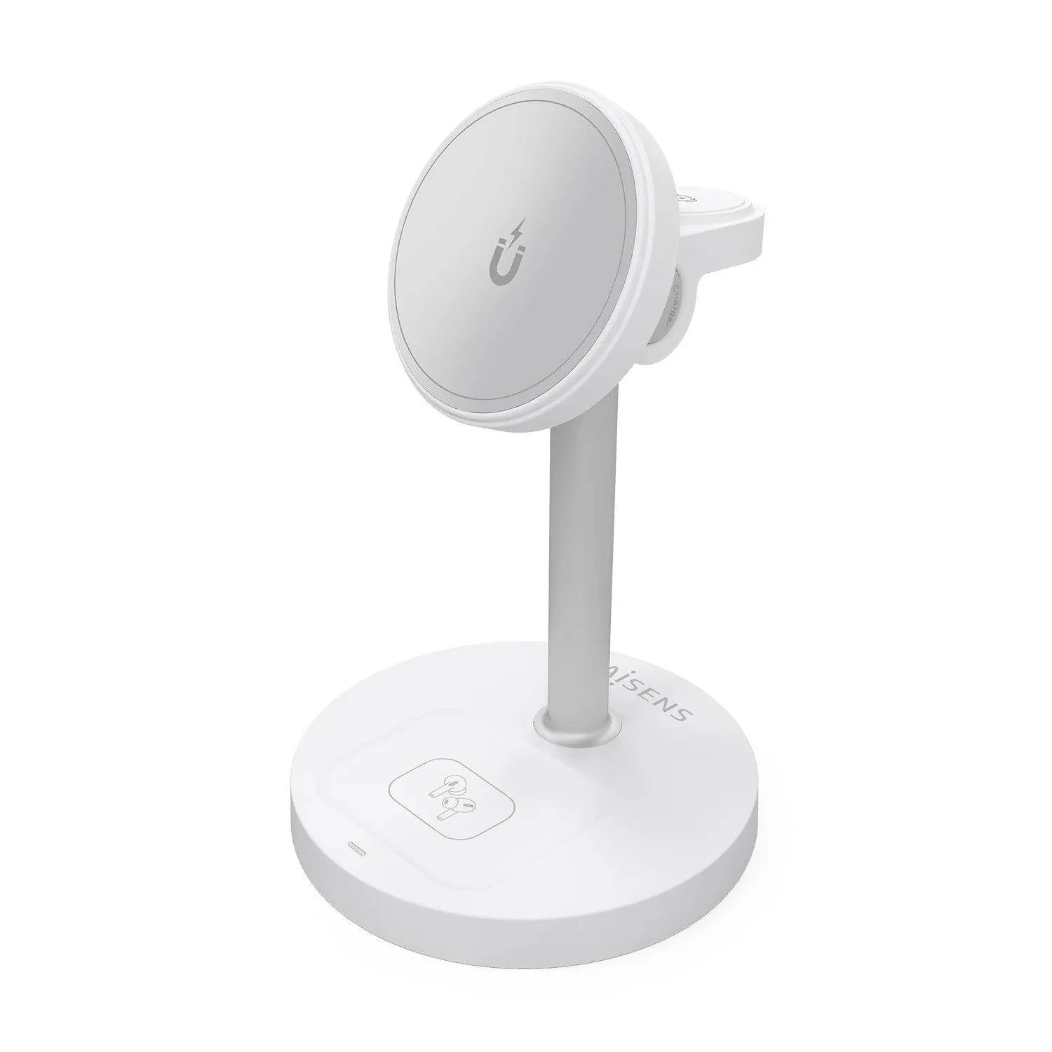 AISENS ASCH-15W3WC065-W Caricabatterie per dispositivi mobili Cuffie Smartphone Orologio intelligente Bianco USB Carica wireless Interno - immagine 1