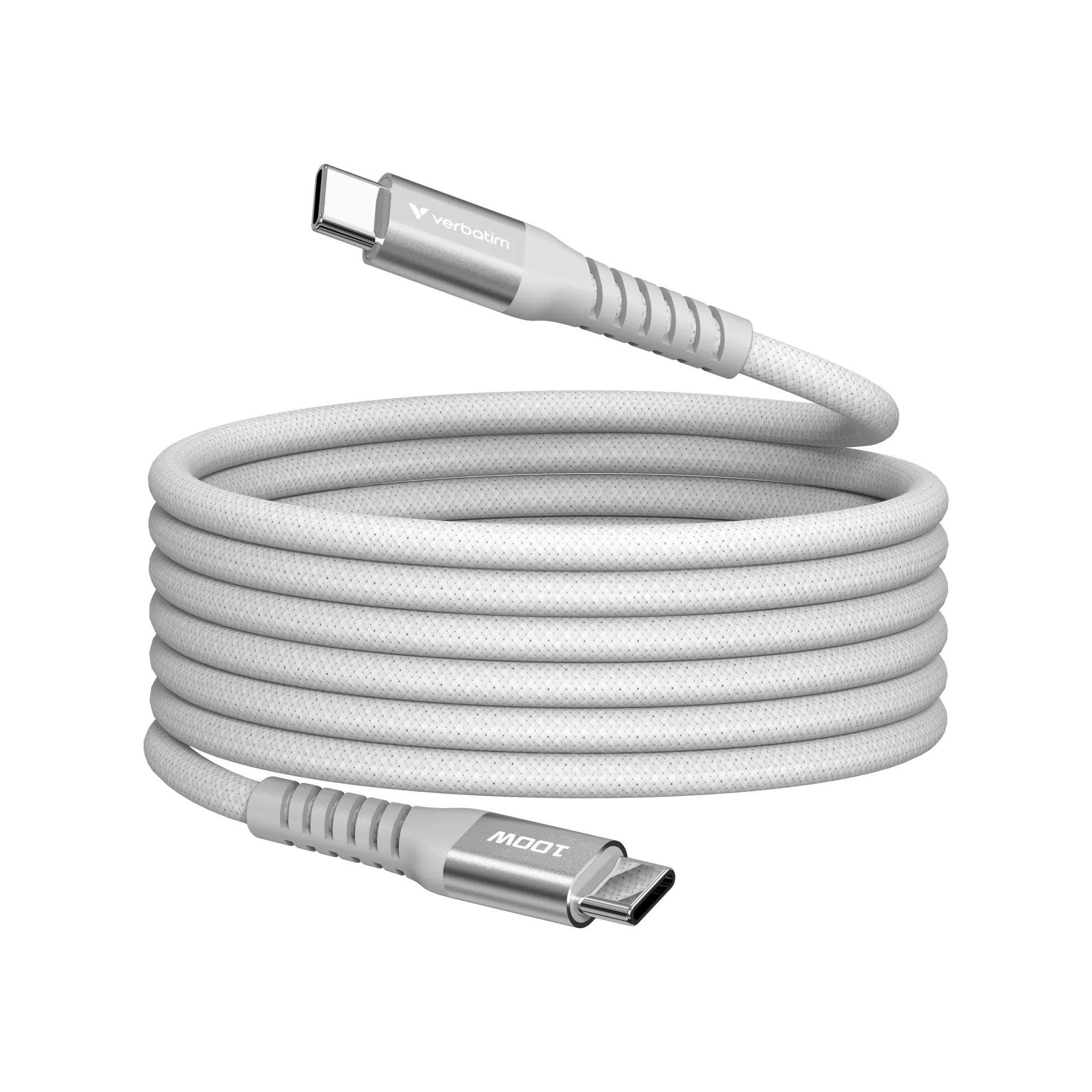 Verbatim Cavo Magnetico Sync Charge Usb C To Usb C 100W Magnetic 120 Cm Grigio - immagine 1