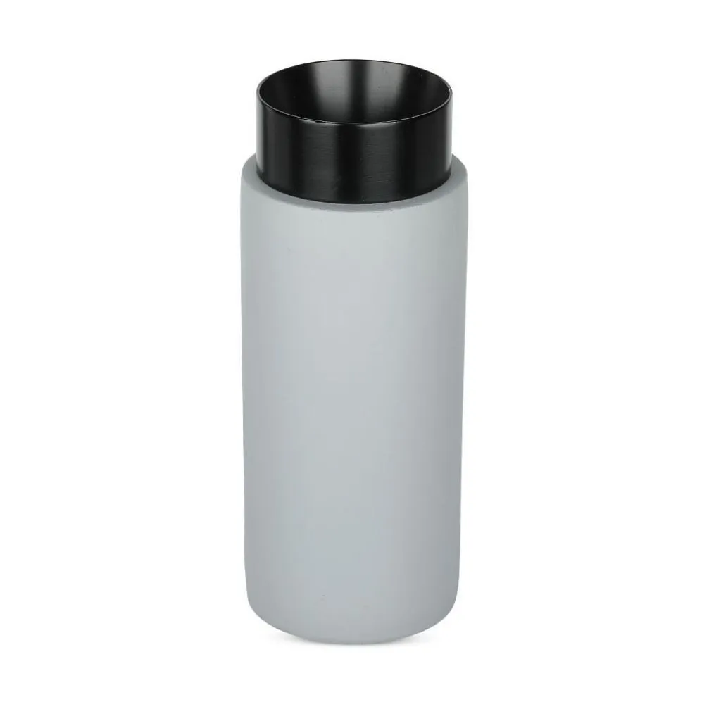 V-TAC Portafaretto LED GU10 Corpo in Gesso a Cilindro Grigio Base Metallica Nera - immagine 1