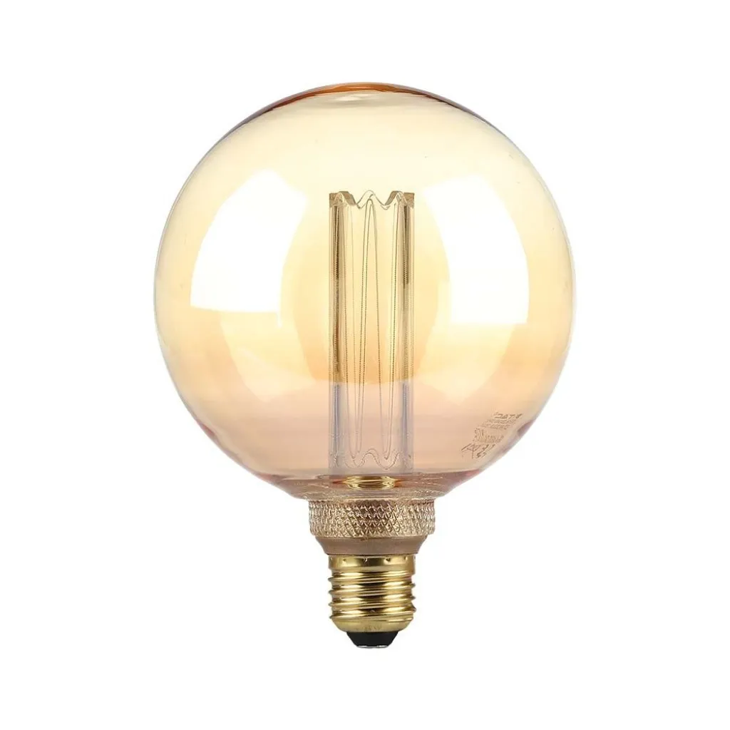 V-TAC Lampadina LED E27 4W G125 Filamento Ambrato 1800K - immagine 1