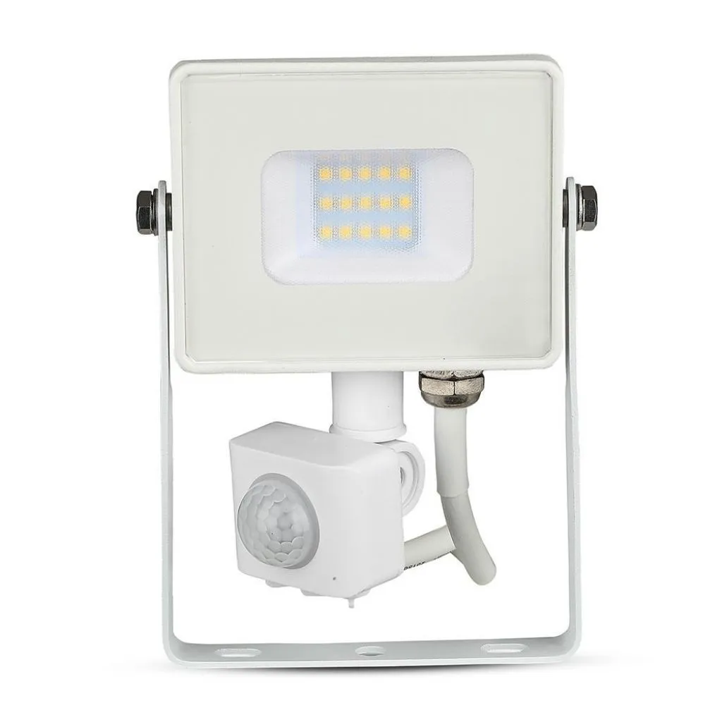 V-TAC PRO Faro LED Chip Samsung 10W con Sensore di Movimento e Crepuscolare e Interruttore Manuale di Bloccaggio Colore Bianco 4000K IP65 - immagine 1