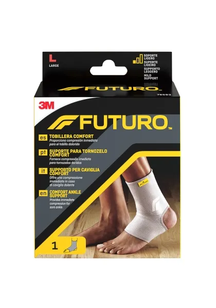 Supporto per caviglia Futuro Comfort - Taglia L (381 - 445 cm) - Traspirante - Elastico - Grigio - immagine 1