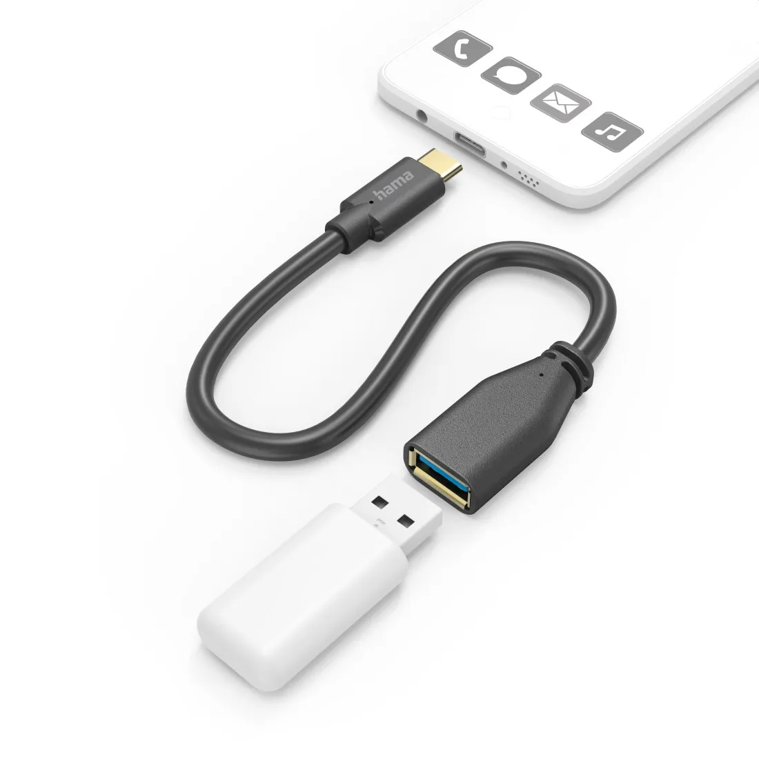 Hama 00201605 cavo USB USB 3.2 Gen 1 (3.1 Gen 1) 015 m USB C USB A 5 Gbit/s Nero - immagine 1