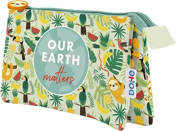 Astuccio triplo Dohe WWF Tropic - Doppia chiusura a cerniera con tiretto in gomma - immagine 1