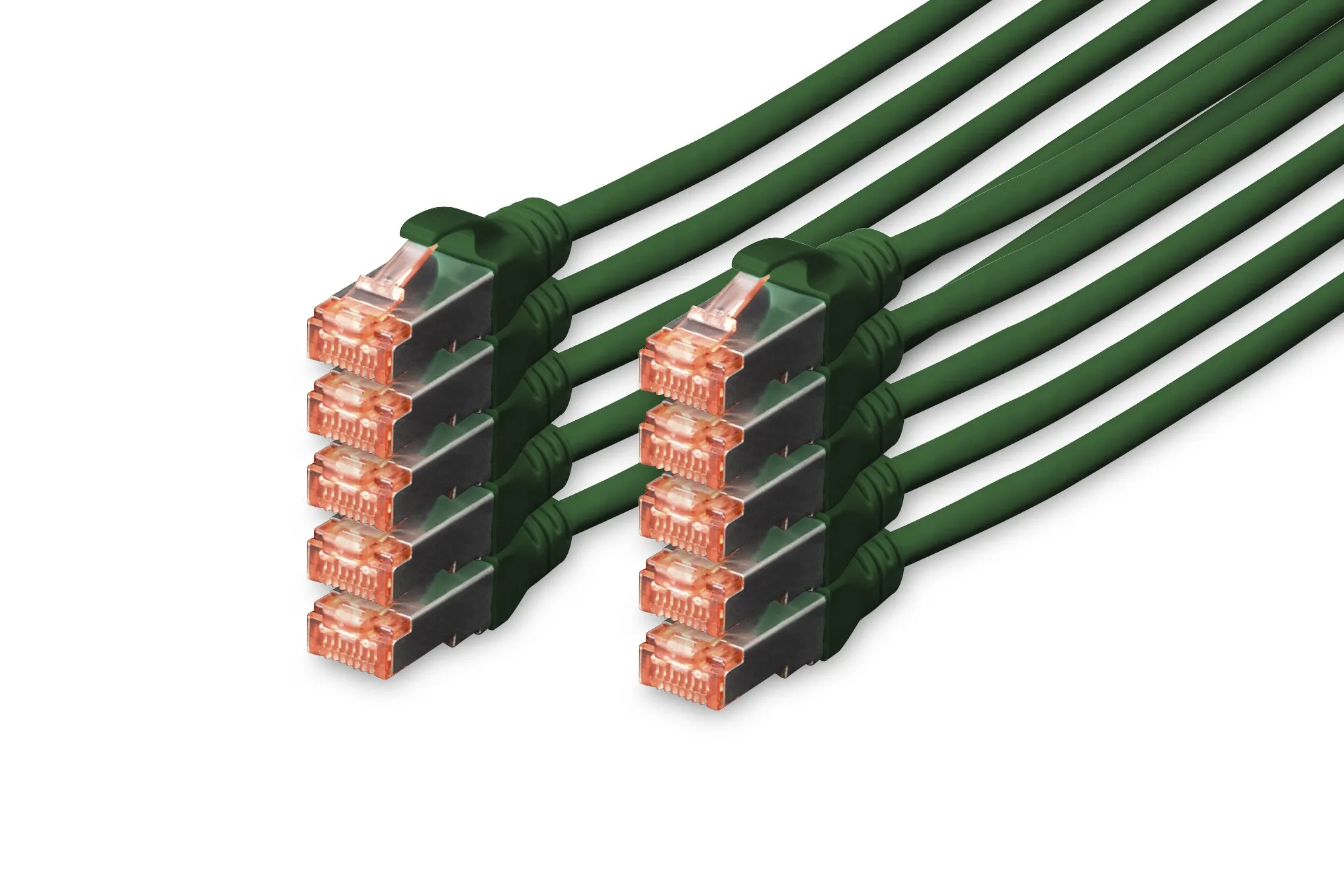 Confezione 10 Cavi Cat 6 Schermati S/Ftp Mt 025 Colore Verde Digitus - immagine 1