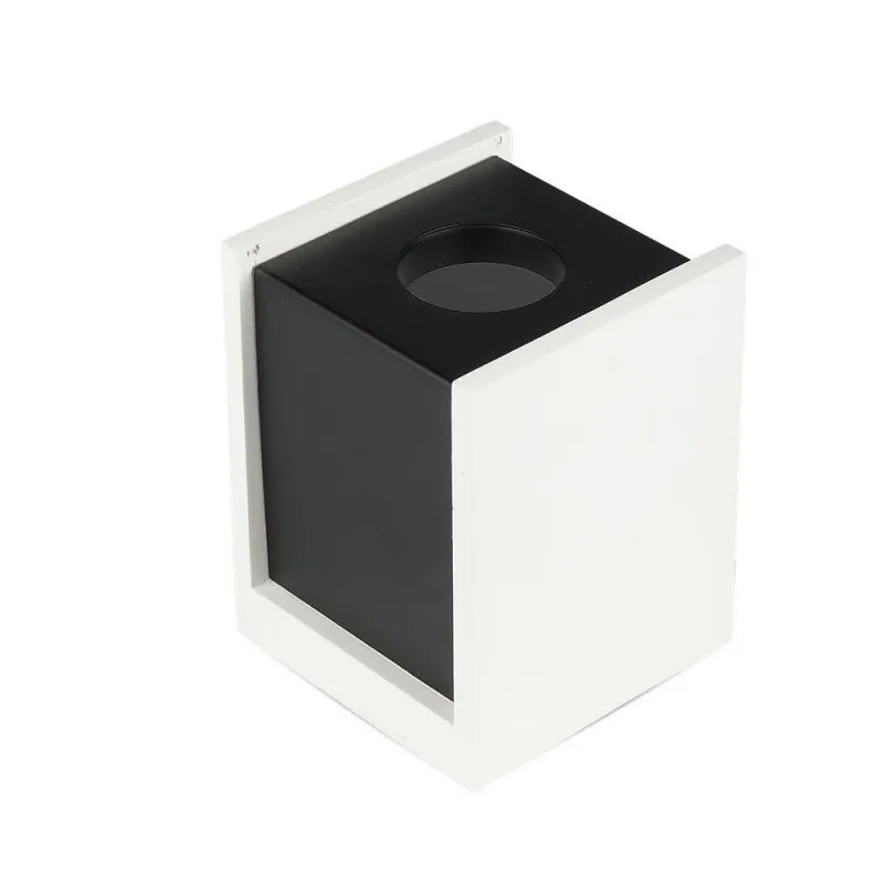 V-TAC Portafaretto LED Montaggio a Plafone Quadrato GU10 e GU5.3 (MR16) Corpo in Gesso Bianco Base Nera - immagine 1