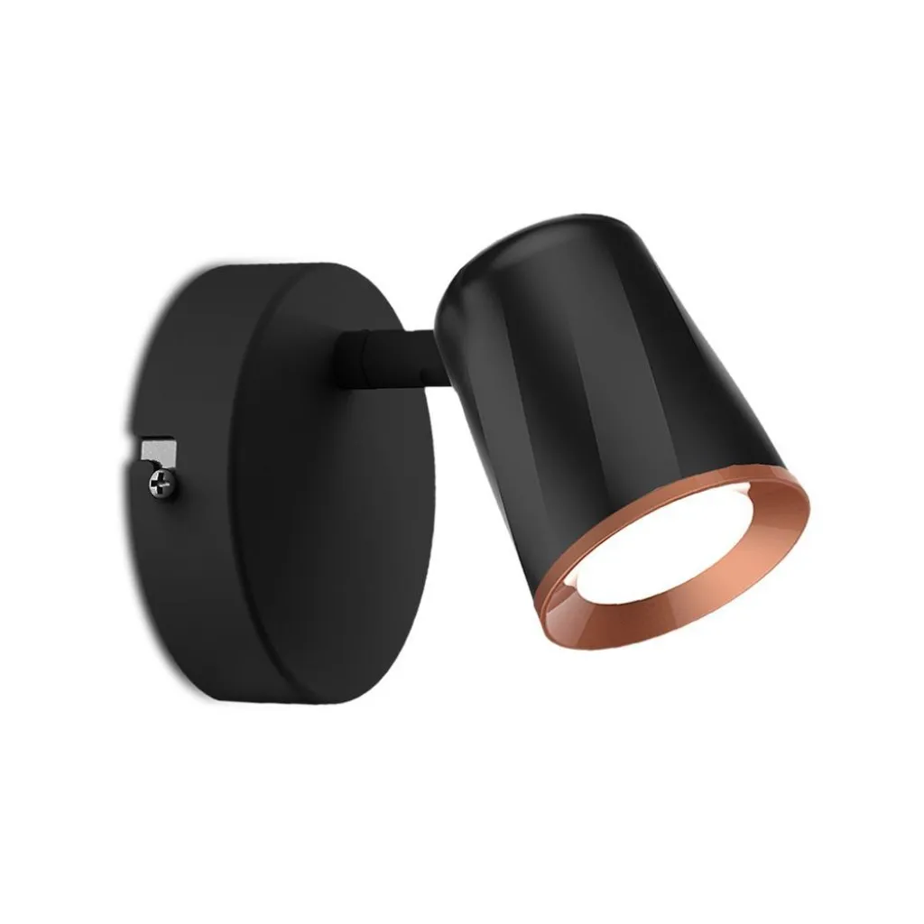 V-TAC Faretto LED da Muro 5W con Testa Orientabile Colore Nero 3000K IP20 - immagine 1