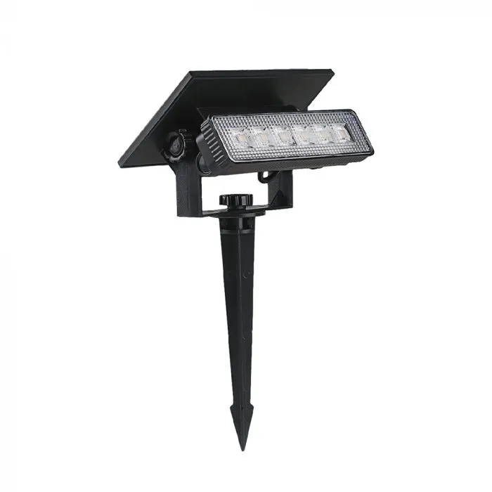 0.9W Led Mini Wall Mount & Solar Spike Black Body 2In1 3000K Ip65 - immagine 1