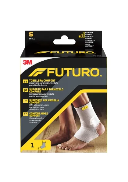 Supporto per caviglia Futuro Comfort - Taglia S (254 - 318 cm) - Traspirante - Elastico - Grigio - immagine 1