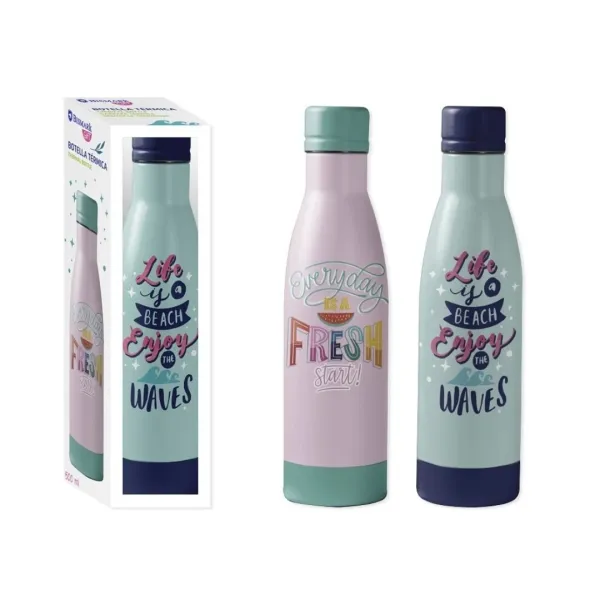 Bottiglia termica Bismark da 500 ml - Isolamento sottovuoto a doppia parete - Tappo ermetico - 2 modelli diversi - immagine 1