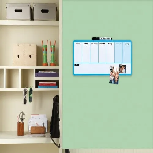 Rexel Planning settimanale magnetico cancellabile a secco Blu 140x360 mm - immagine 1