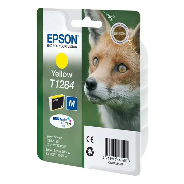 ORIGINALE Epson Cartuccia d'inchiostro giallo C13T12844012 T1284 225 pagine 35ml - immagine 1