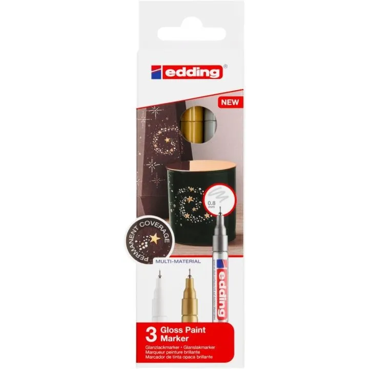 Edding 780 Oro Argento Bianco 3 pz - immagine 1