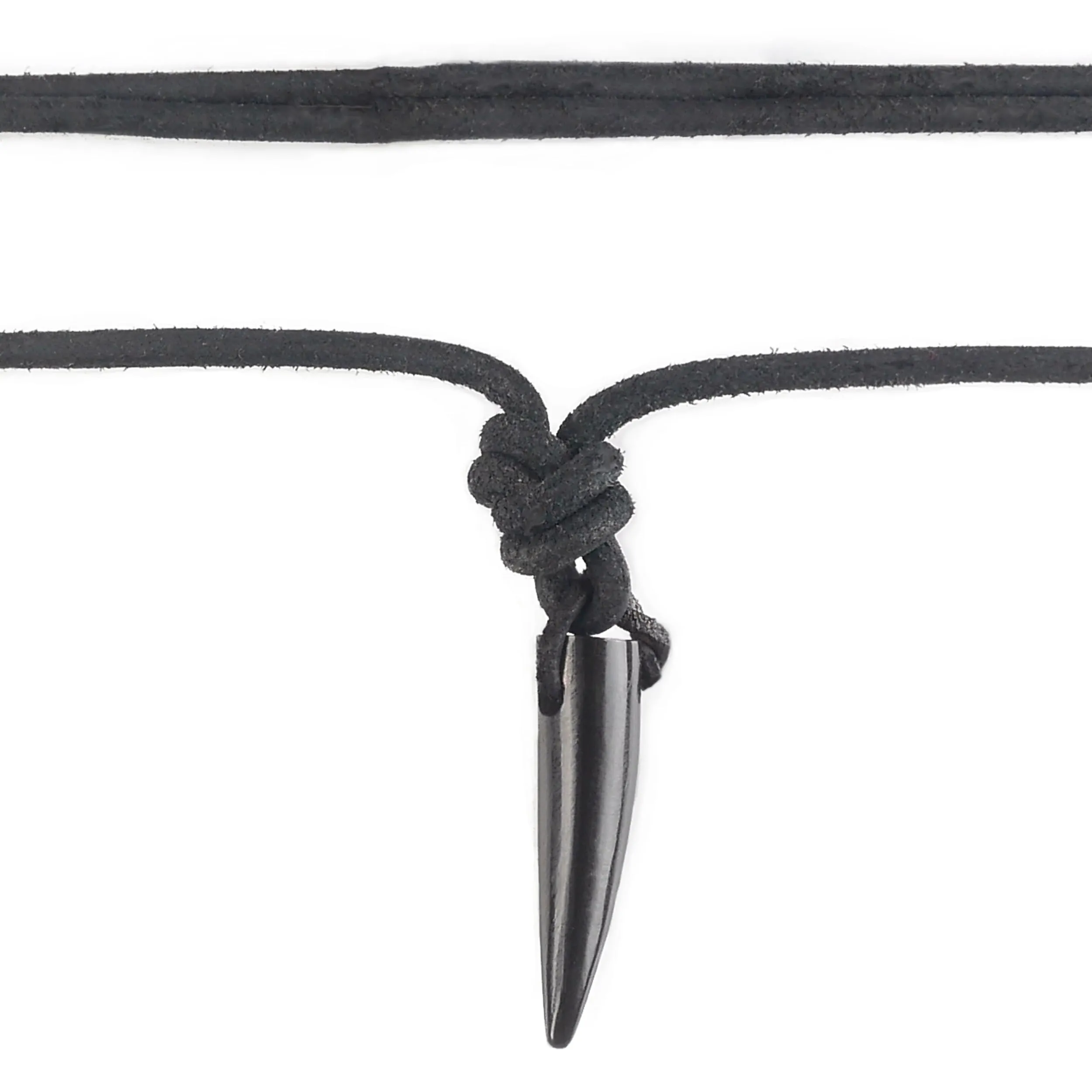 LOCAL LEAGUE Collana in Pelle da Uomo con Pendente a forma di Zanna di Animale DENTE NERO (imitazione) Corda Perizoma Regolabile con Cordino Invecchiato per Fidanzato SPIAGGIA Surf Festa - immagine 1