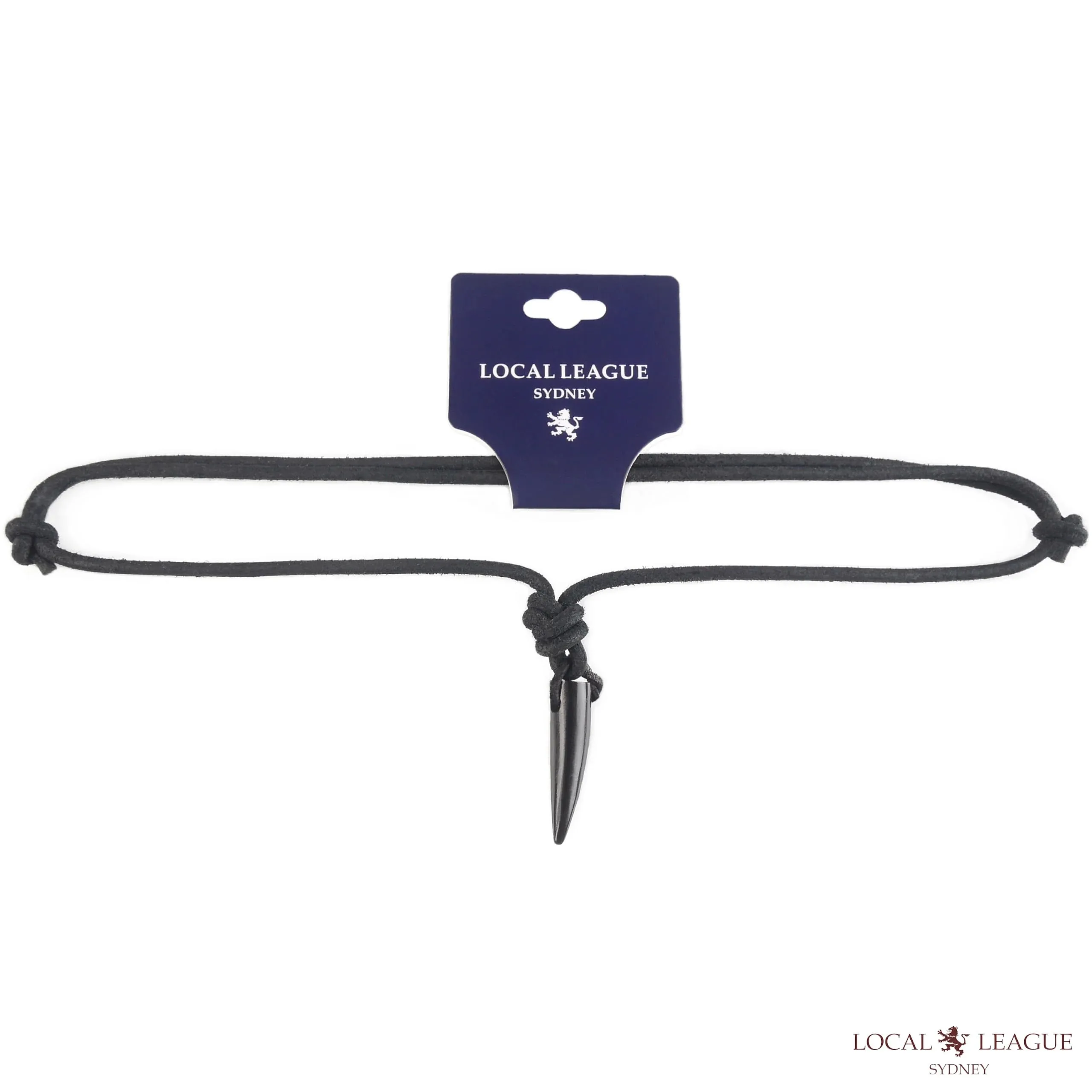 LOCAL LEAGUE Collana in Pelle da Uomo con Pendente a forma di Zanna di Animale DENTE NERO (imitazione) Corda Perizoma Regolabile con Cordino Invecchiato per Fidanzato SPIAGGIA Surf Festa - immagine 3