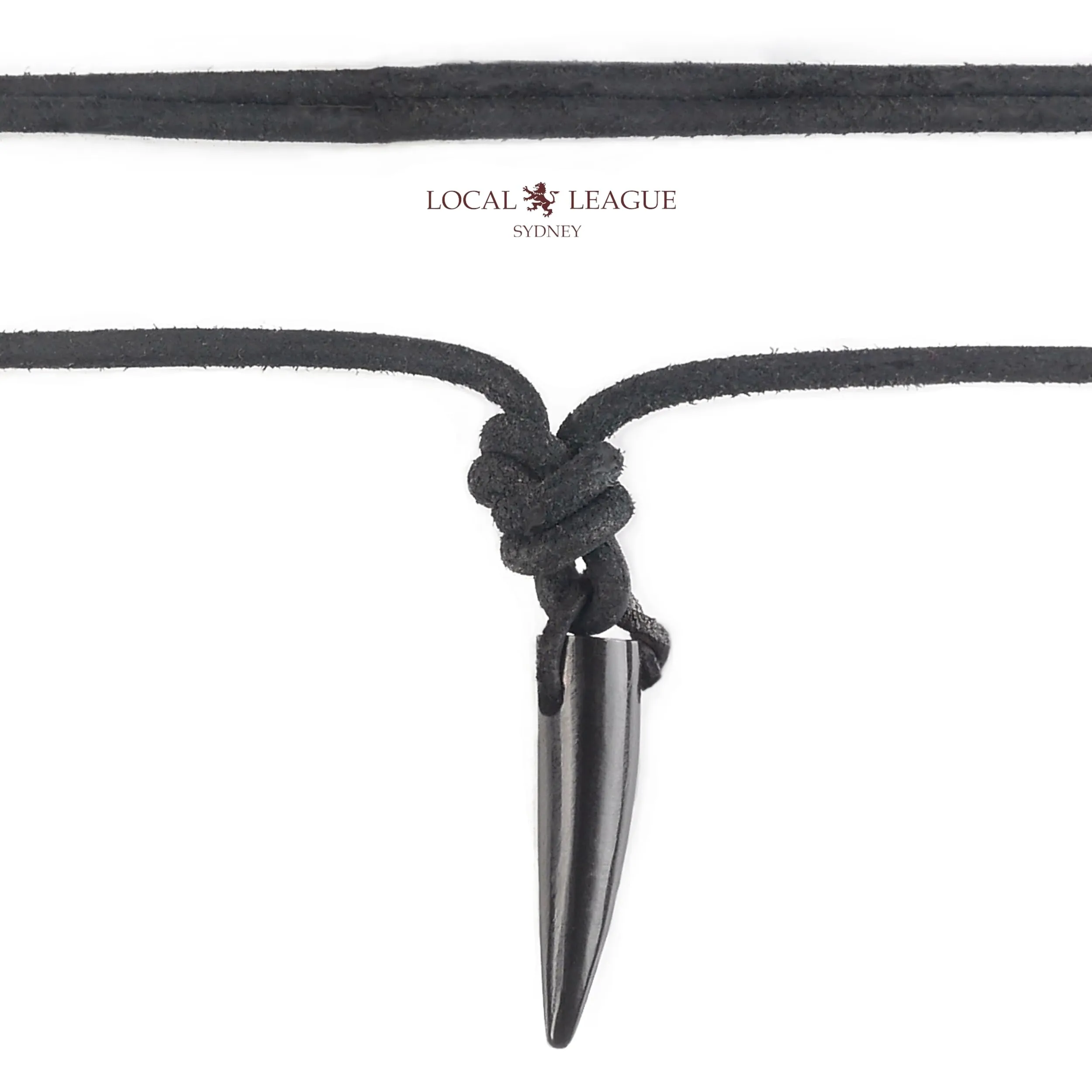 LOCAL LEAGUE Collana in Pelle da Uomo con Pendente a forma di Zanna di Animale DENTE NERO (imitazione) Corda Perizoma Regolabile con Cordino Invecchiato per Fidanzato SPIAGGIA Surf Festa - immagine 4