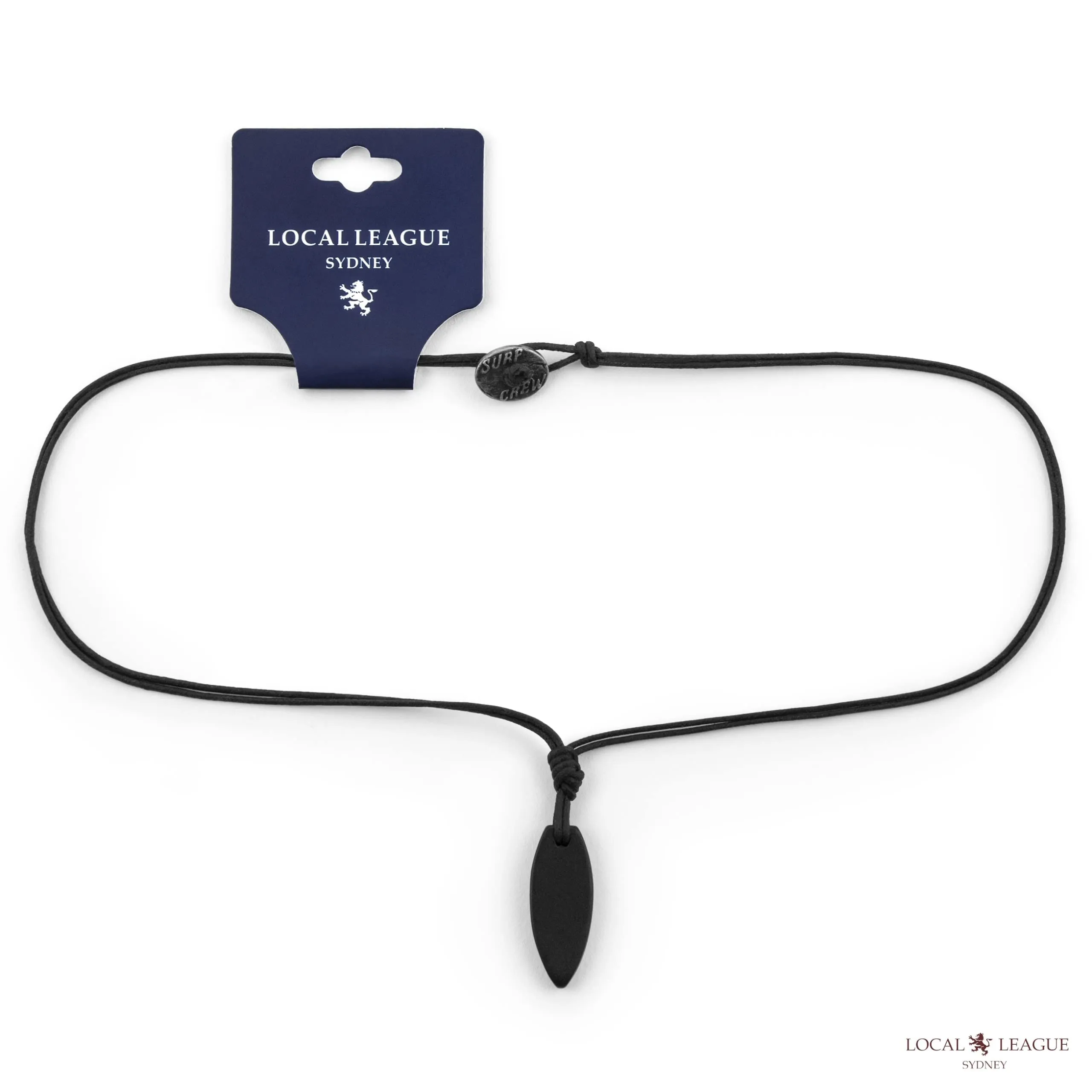 LOCAL LEAGUE Collana da Uomo con Ciondolo Nero TAVOLA DA SURF - Cordoncino di Cotone Cerato Corda per Fidanzato SPIAGGIA Surf Hawaii Vacanze Festival Festa Vacanza Discoteca 48 cm - immagine 4