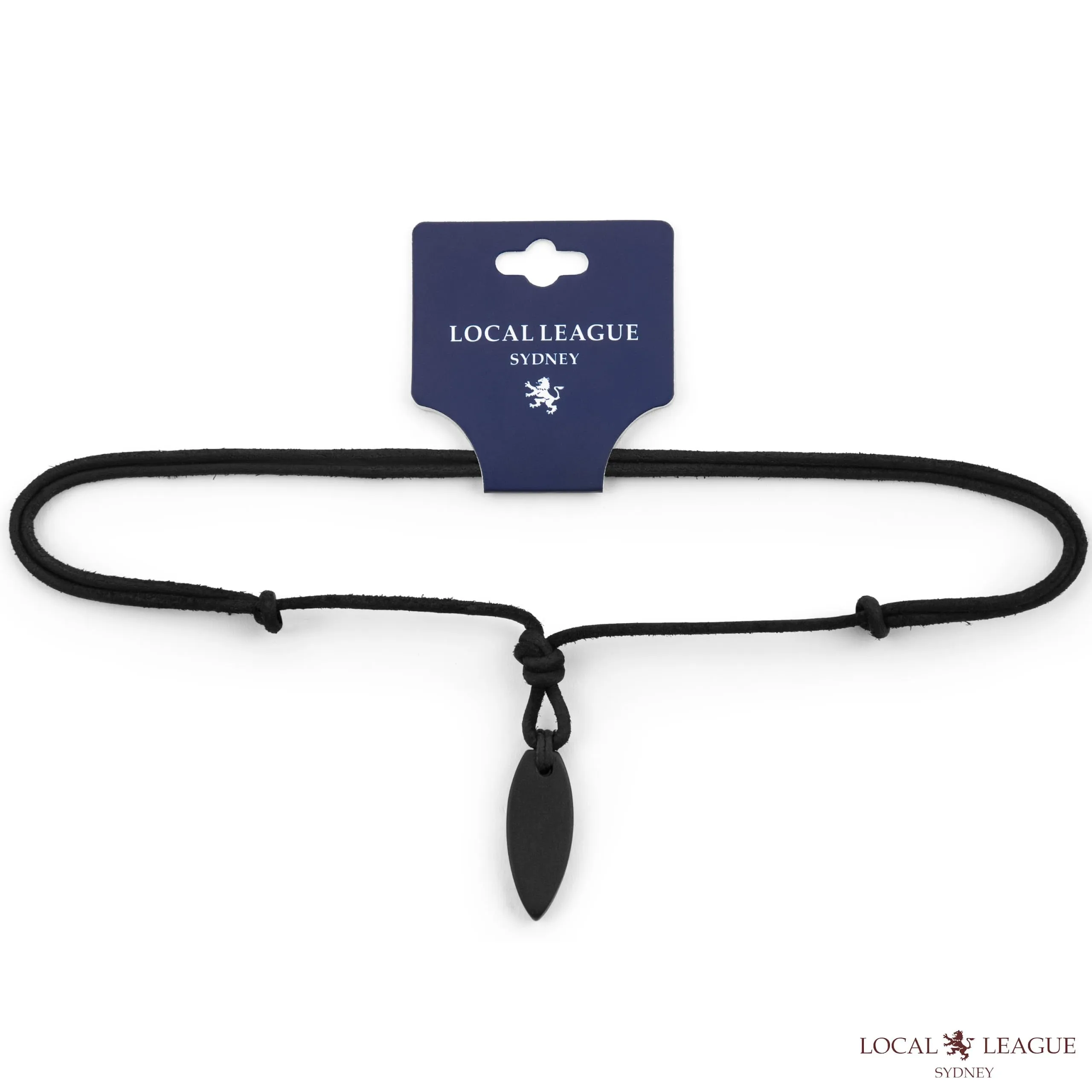 LOCAL LEAGUE Collana in Pelle da Uomo con Pendente Nero TAVOLA DA SURF - Corda Perizoma Regolabile con Cordino Invecchiato per Fidanzato SPIAGGIA Surf Hawaii Festival Festa Vacanza Discoteca - immagine 3