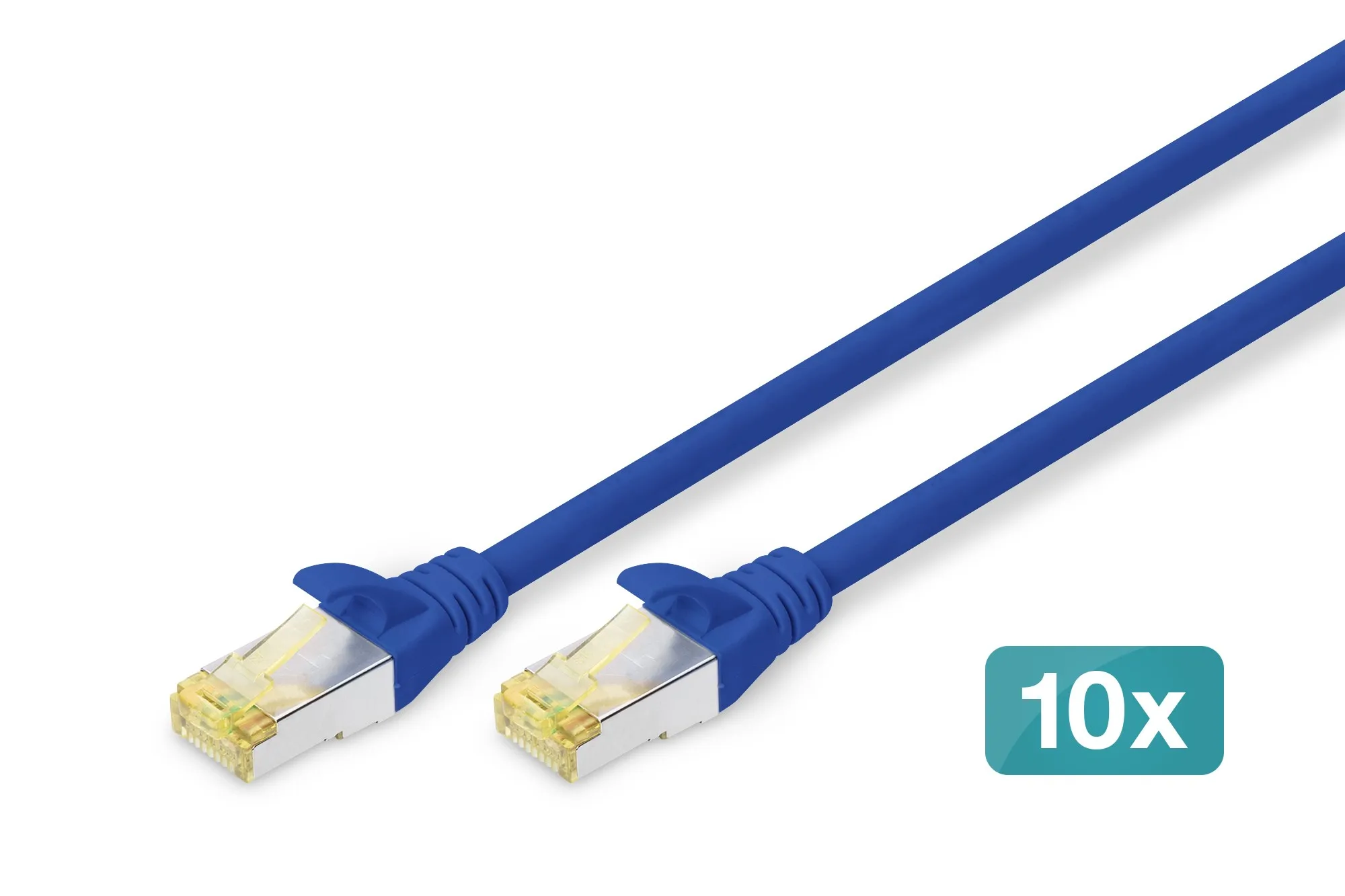 Cavo Patch Cat 6A S/Ftp 10 Pezzi Lunghezza 025 Mt. Colore Blu - immagine 1