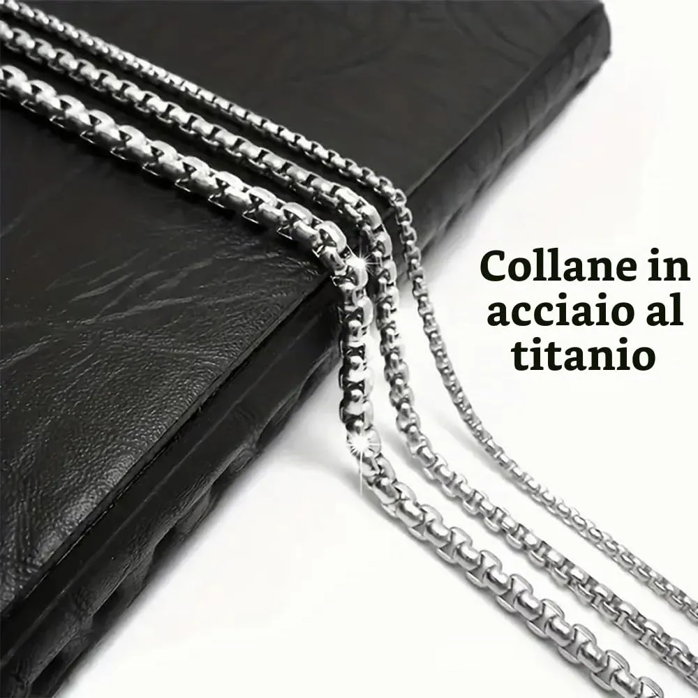 RWQIAN Uomo Collana 60cm Acciaio Inossidabile Donna Oro Catena 2mm - immagine 6