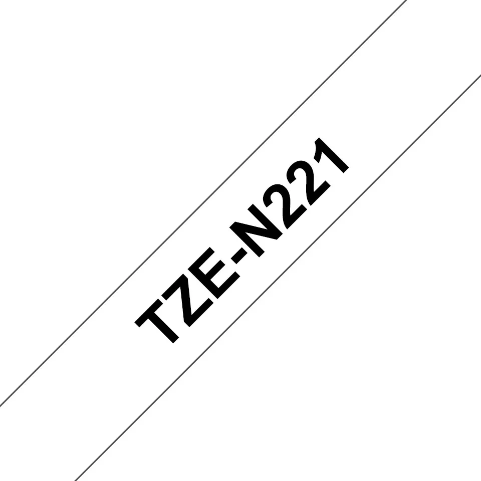 ORIGINALE Brother Nastro Nero su bianco TZe-N221 Nastro per etichettatura nero su bianco Brother TZe-N221 9 mm di larghezza - immagine 1