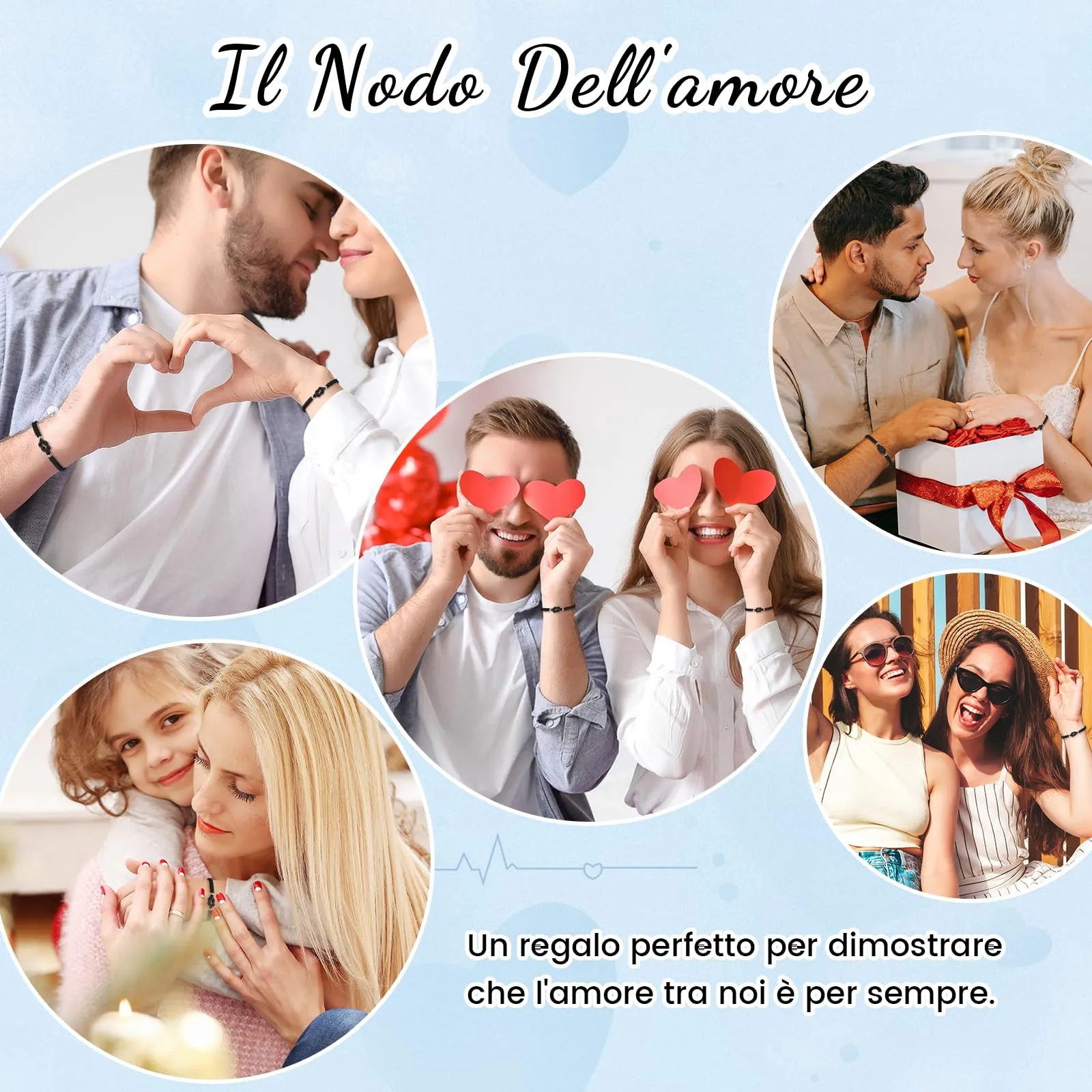 MANVEN Bracciali Coppia Regali di Coppia Bracciale Portafortuna Tibetano San Valentino Regalo per Coppie Fidanzate Fidanzata Donna Uomo Bracciale Corrispondenza Anniversario Compleanno Natale - immagine 6