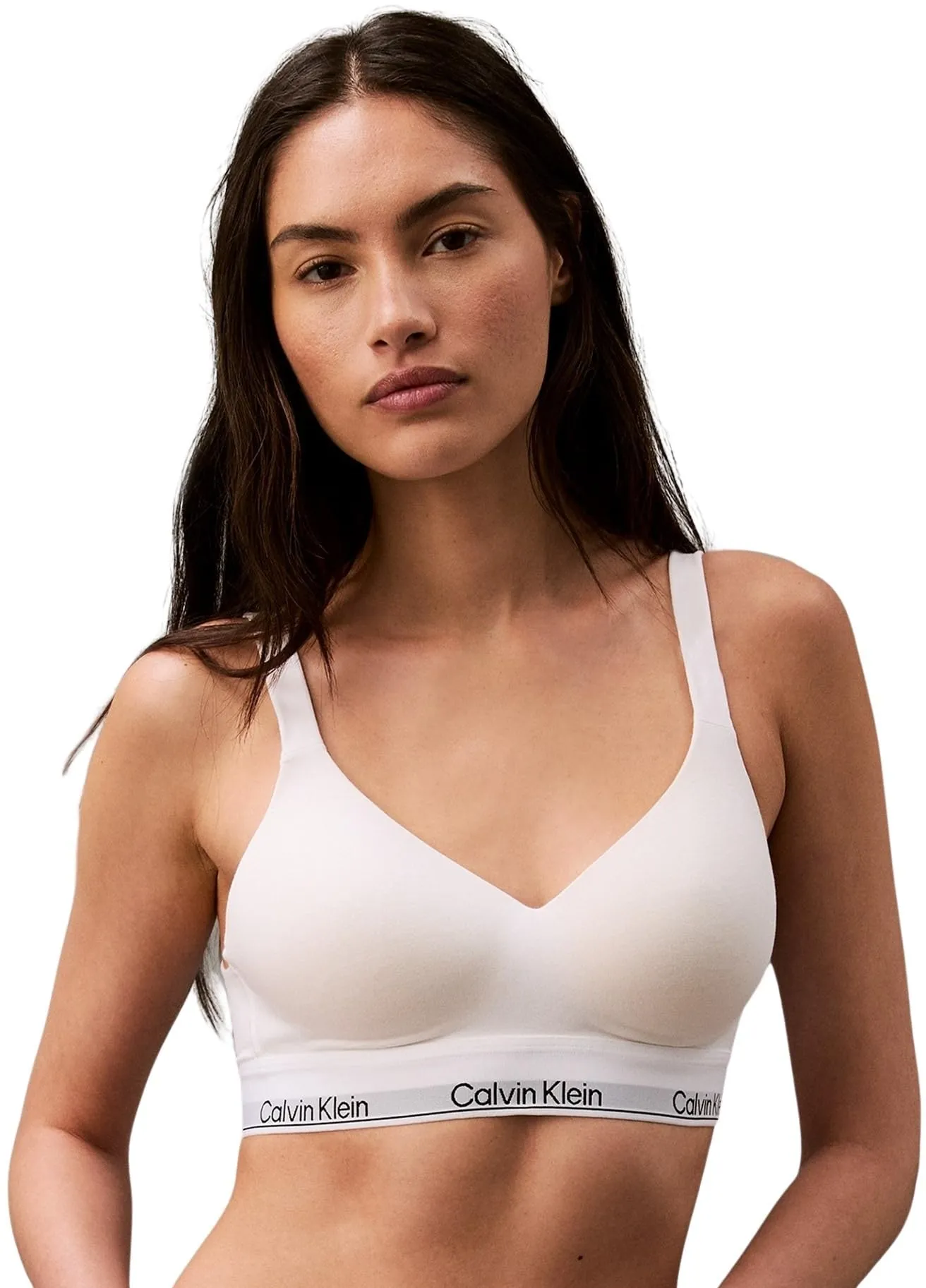 Calvin Klein Reggiseno a Bralette Donna Lift Elasticizzato, Bianco (White), M - immagine 1