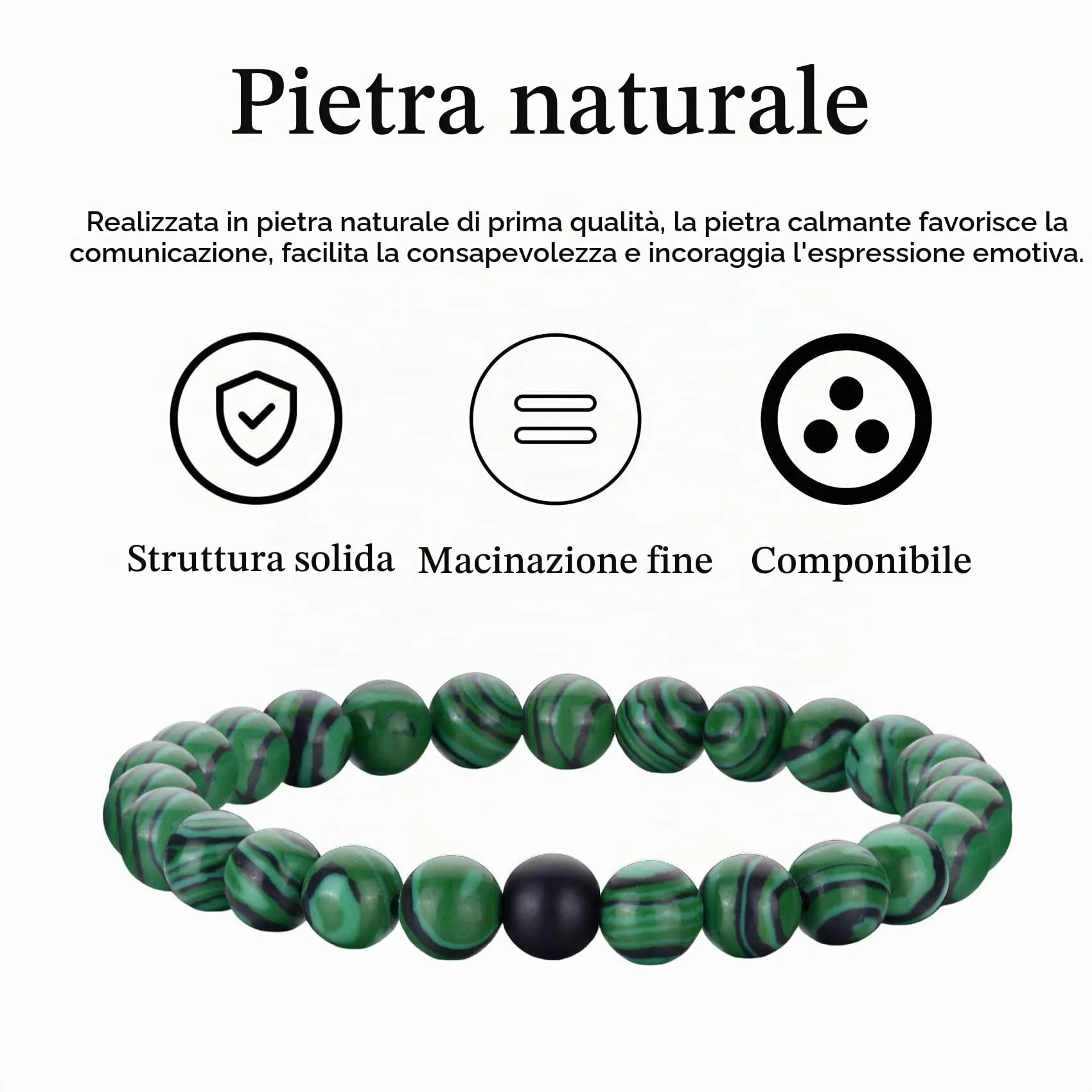 RANKEEF Bracciale Occhio di Tigre per Uomo 8MM Bracciale con Perline in Pietra Naturale Set Braccialetti Elasticizzati in Pietra Lavica Regolabile con Perline di Cristallo Nero per Uomo Donna Regali - immagine 8