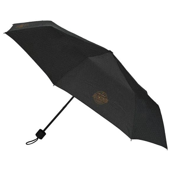 Ombrello manuale Safta Blackfit8 stile old school 98 cm - 8 pannelli - Manico e punta in PVC - Poliestere - Stecche in acciaio da 8 mm - Cordino - Nero - immagine 1