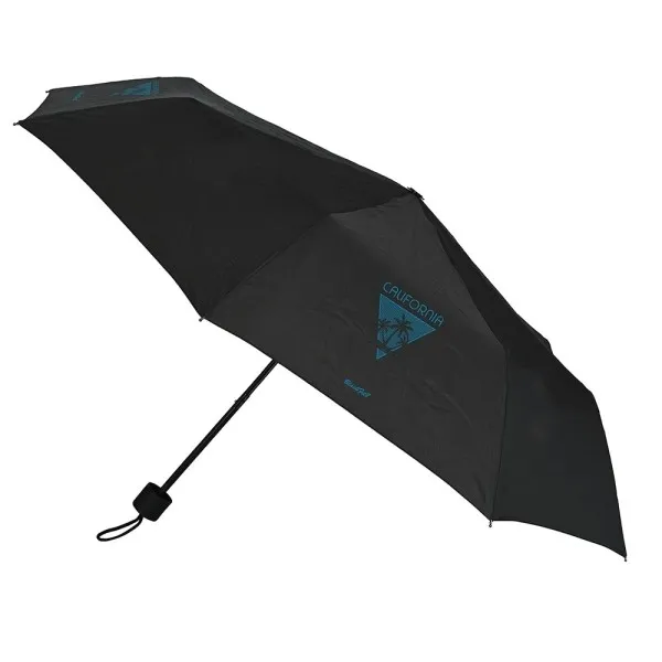 Ombrello manuale Safta Blackfit8 California 98 cm - 8 pannelli - Manico e punta in PVC - Poliestere - Stecche in acciaio da 8 mm - Cordino - Nero - immagine 1