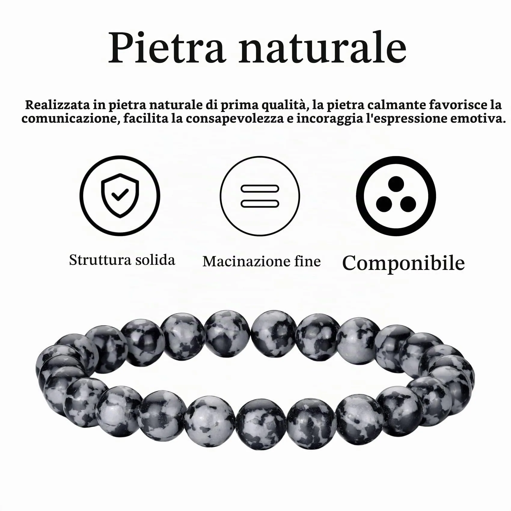 Bracciale Occhio di Tigre per Uomo 8MM in Pietra Naturale Set con Perline in Pietra Lavica e Cristallo Nero - Elasticizzato Regolabile per Uomo Donna Regali - immagine 8