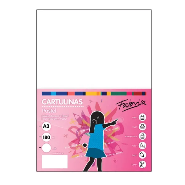 Fabrisa Confezione da 100 Cartoncini 180 g/m² - Formato A3 - Colore Bianco - immagine 1