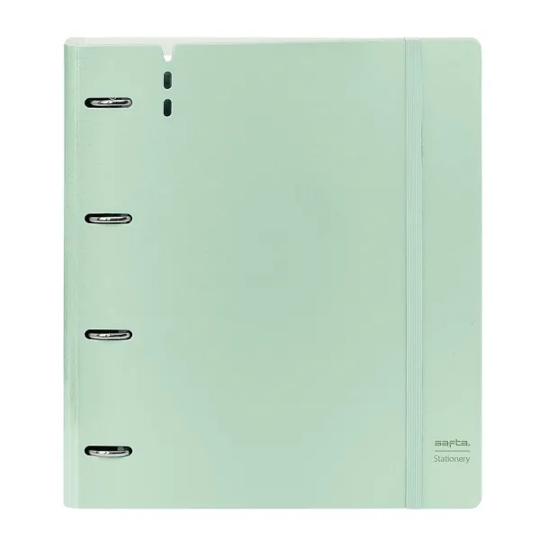 Raccoglitore ad anelli Safta - Schiuma PP - Anelli da 35 mm - Include 100 fogli A4 - 27x32x4 cm - Verde pastello - immagine 1