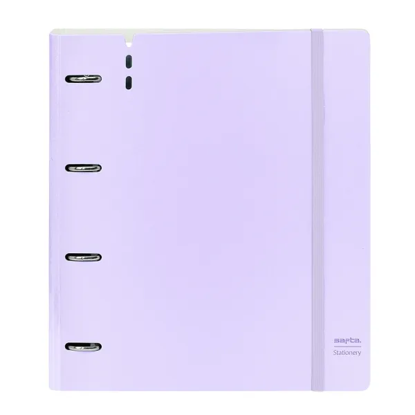 Raccoglitore ad anelli Safta - Schiuma PP - Anelli da 35 mm - Include 100 fogli A4 - 27x32x4 cm - Colore lavanda - immagine 1