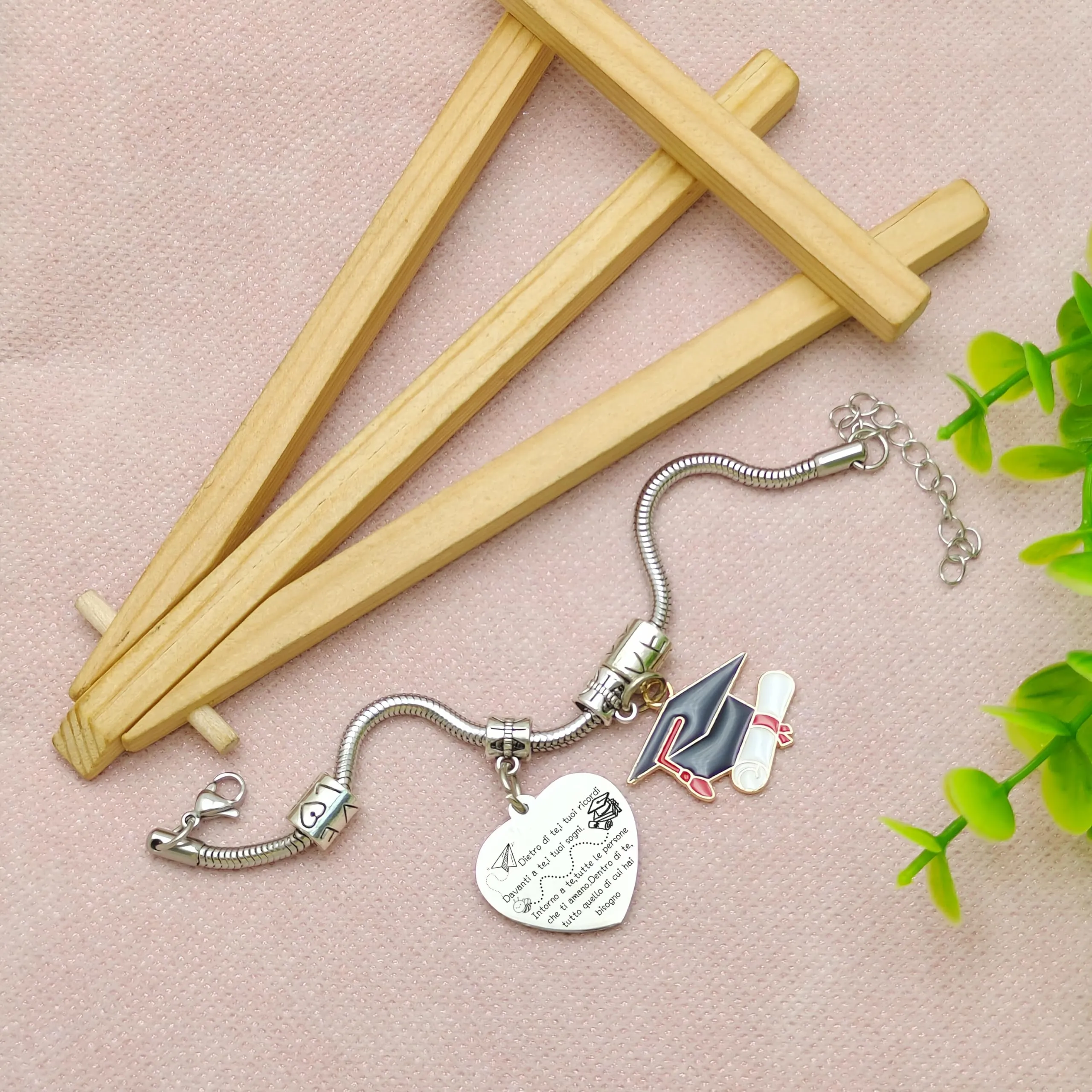 Regalo di laurea per lei regalo laurea donna bracciale-Dietro di te tutti i tuoi ricordi braccialetto donne regali braccialetto ispiratore per il maestro del liceo regalo bracciale amicizia (1) - immagine 5