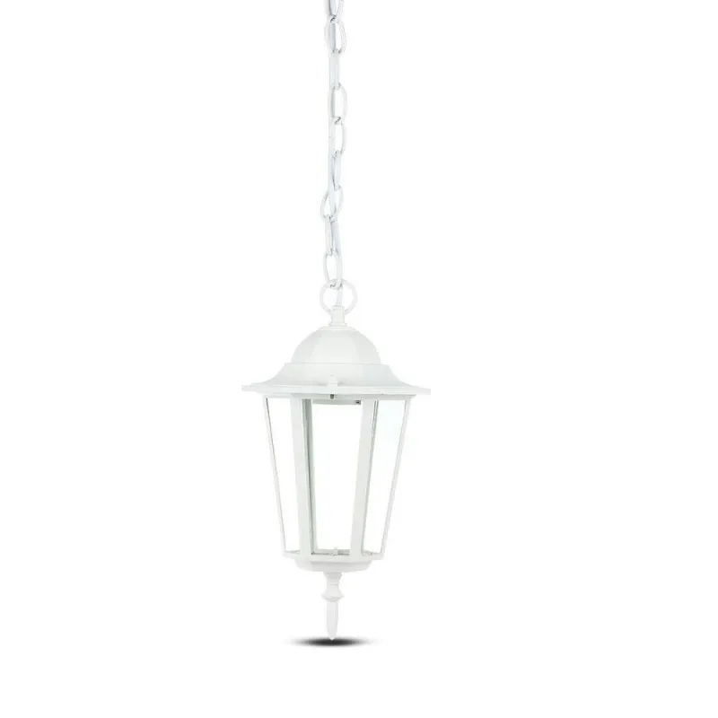V-TAC Lampadario LED da Giardino a Sospensione in Alluminio con Portalampada E27(Max 60W) Colore Bianco Opaco IP44 - immagine 1