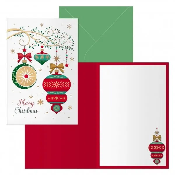 Dohe Jingle Bell Confezione da 6 biglietti di auguri natalizi con busta - Dimensioni chiuso 115x17 cm aperto 23x17 cm - Carta offset - Stampato a colori - immagine 1