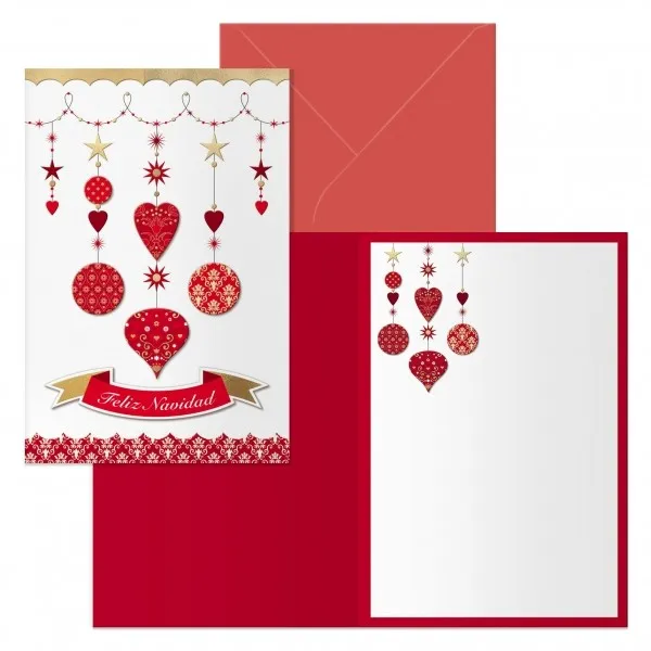 Dohe Carousel Confezione da 6 biglietti di auguri natalizi con busta - Dimensioni chiuso 115x17 cm aperto 23x17 cm - Carta offset - Stampato a colori - immagine 1