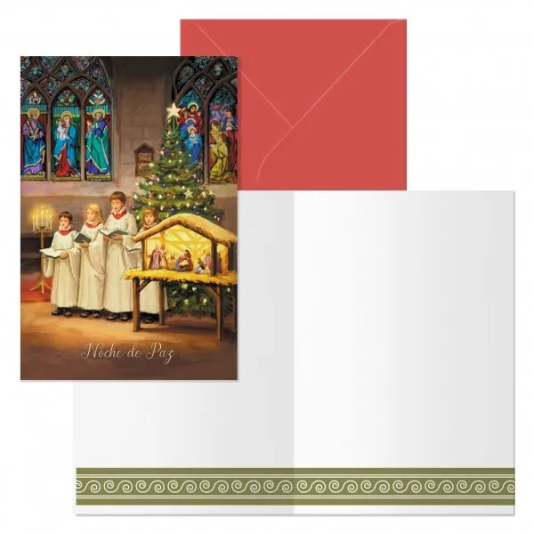 Dohe Coro Confezione da 6 biglietti di auguri natalizi con busta - Dimensioni chiuso 115x17 cm aperto 23x17 cm - Carta offset - Stampato a colori - immagine 1