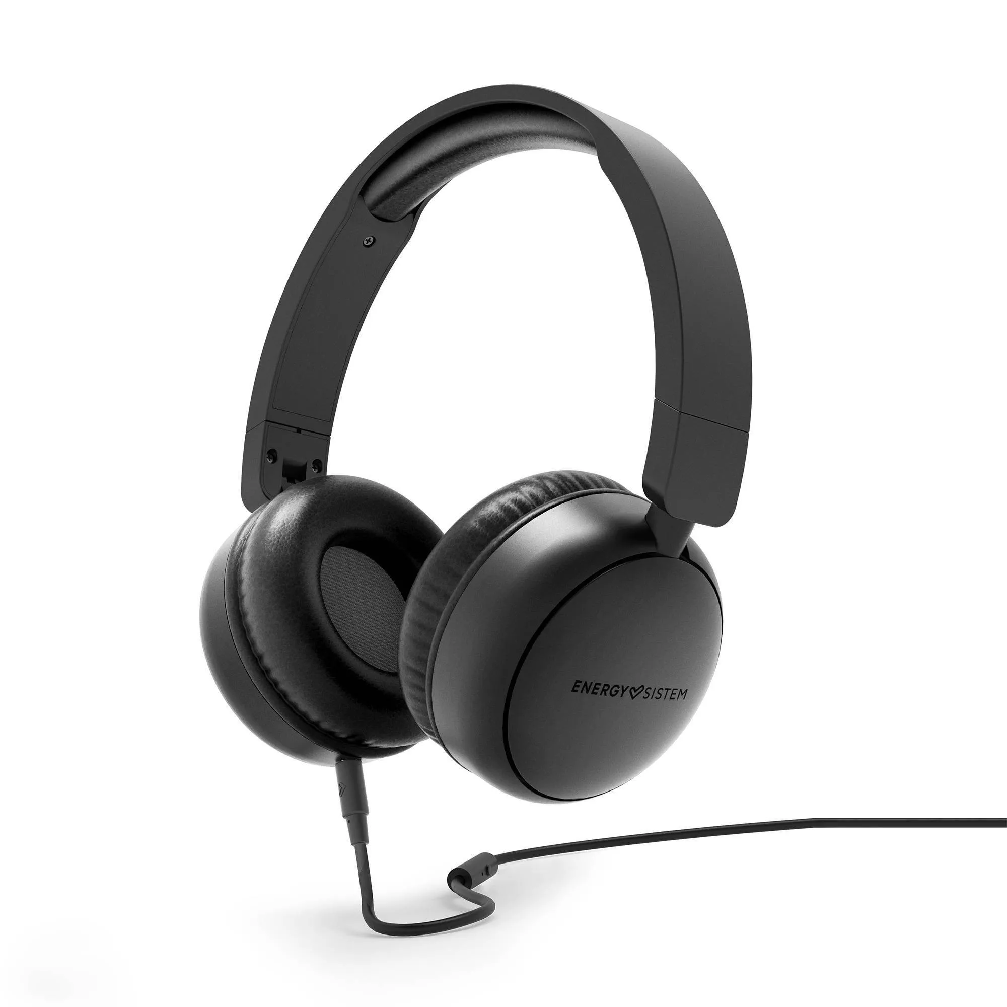Cuffie Energy Sistem - 100% Plastica Riciclata - Cavo Removibile - Microfono - Assistente Vocale - Colore Nero - immagine 1