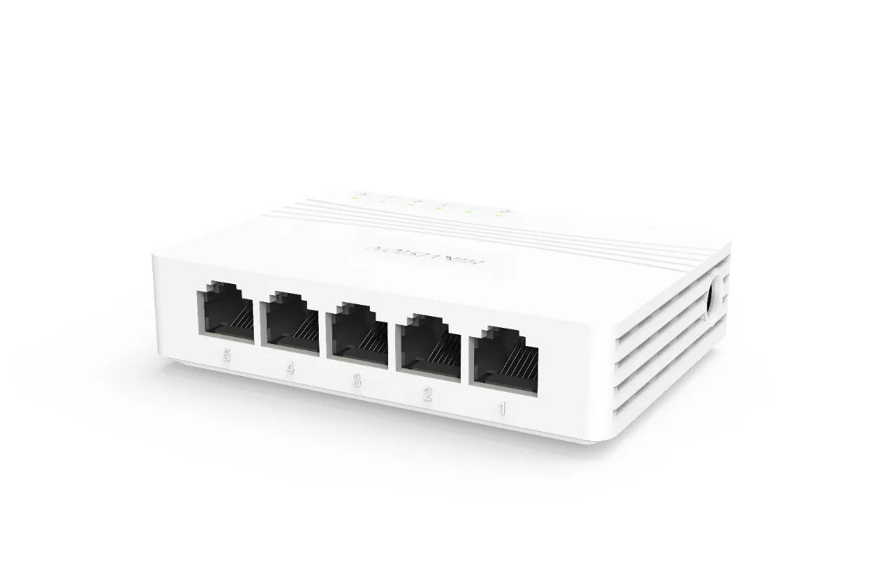 Hikvision Switch 5 Port Gigabit Unmanaged Desktop Switch 5 Gigabit Rj45 Ports Desktop Plastic Switc - immagine 1