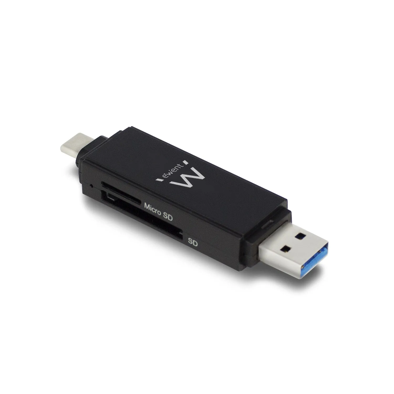 Ewent EW1075 lettore di schede USB 3.2 Gen 1 (3.1 Gen 1) Type-A/Type-C Nero - immagine 1